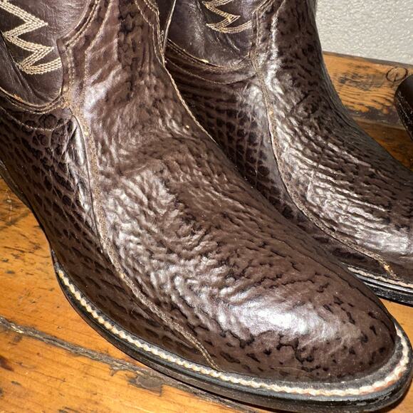 New Cowtown Boots Western Riding Boots Mens Size 7.5D Brown Leather‎ Embroidered main image 14